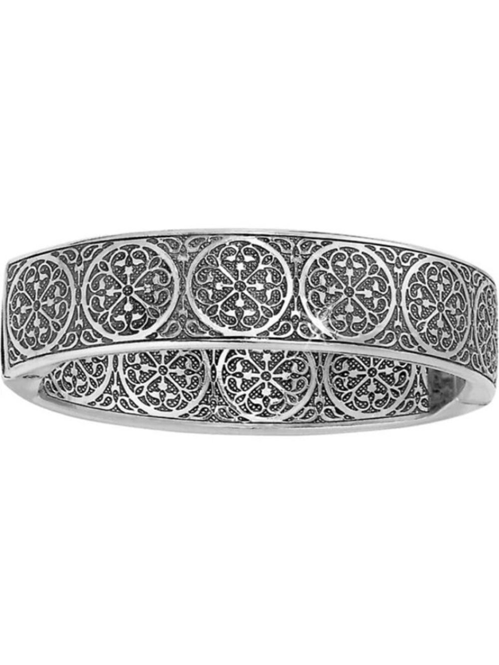 Brighton Ferrara hinged thin  oval Silver Bangle Bracelet NWoutlet tag $88
